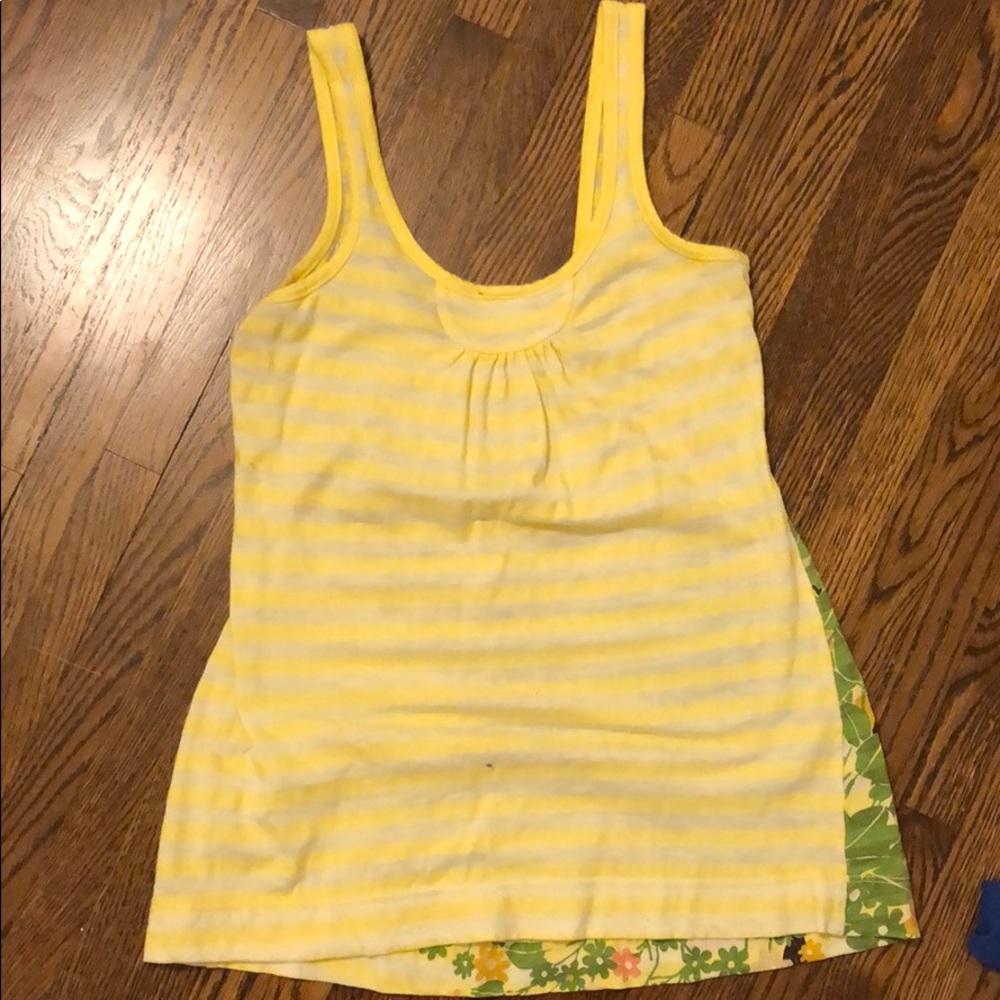 Yellow Stripe Floral Tank - Picture 3 of 3